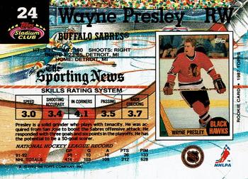 1992-93 Stadium Club #24 Wayne Presley Back