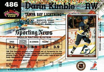1992-93 Stadium Club #486 Darin Kimble Back