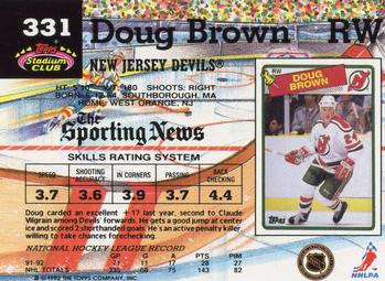 1992-93 Stadium Club #331 Doug Brown Back