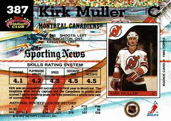1992-93 Stadium Club #387 Kirk Muller Back