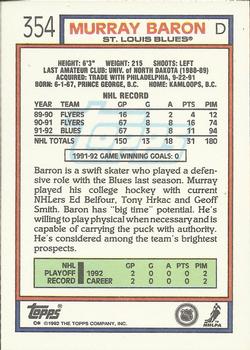 1992-93 Topps #354 Murray Baron Back
