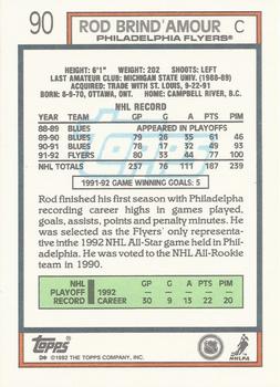 1992-93 Topps #90 Rod Brind'Amour Back