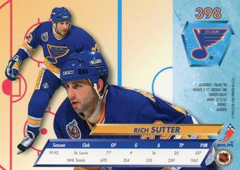 1992-93 Ultra #398 Rich Sutter Back