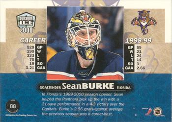 1999-00 Pacific Dynagon Ice - Copper #88 Sean Burke Back