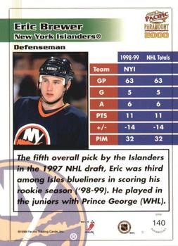 1999-00 Pacific Paramount - Copper #140 Eric Brewer Back