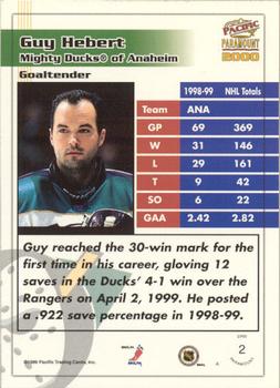 1999-00 Pacific Paramount - Emerald #2 Guy Hebert Back