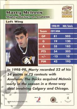 1999-00 Pacific Paramount - Emerald #4 Marty McInnis Back