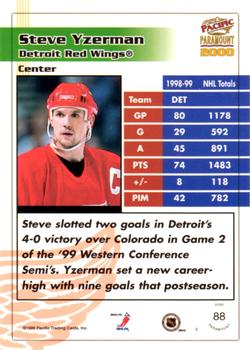 1999-00 Pacific Paramount - Emerald #88 Steve Yzerman Back