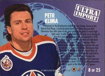 1992-93 Ultra - Ultra Imports #8 Petr Klima Back