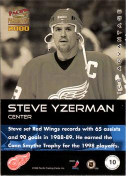 1999-00 Pacific Paramount - Ice Advantage #10 Steve Yzerman Back