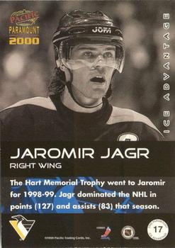 1999-00 Pacific Paramount - Ice Advantage #17 Jaromir Jagr Back