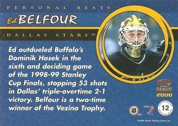 1999-00 Pacific Paramount - Personal Bests #12 Ed Belfour Back