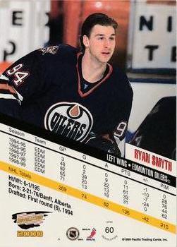 1999-00 Pacific Revolution - Red #60 Ryan Smyth Back