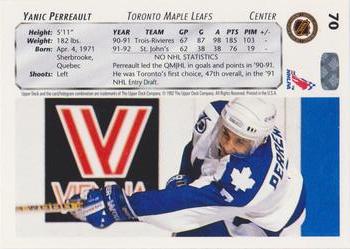 1992-93 Upper Deck #70 Yanic Perreault Back