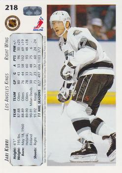 1992-93 Upper Deck #218 Jari Kurri Back