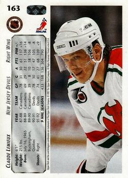 1992-93 Upper Deck #163 Claude Lemieux Back