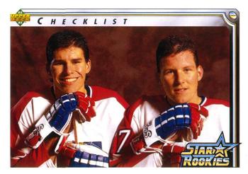 1992-93 Upper Deck #398 Star Rookie Checklist (Scott Lachance / Keith Tkachuk) Front