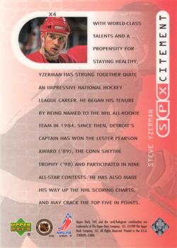 1999-00 SPx - SPxcitement #X4 Steve Yzerman Back