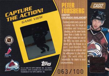 1999-00 Stadium Club - Capture the Action Game View #CAG12 Peter Forsberg Back
