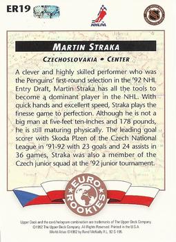 1992-93 Upper Deck - Euro-Rookies #ER19 Martin Straka Back
