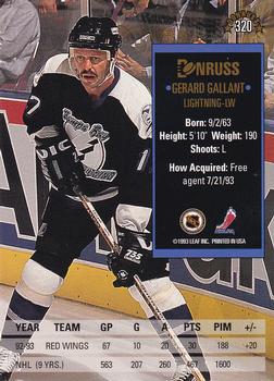 1993-94 Donruss #320 Gerard Gallant Back