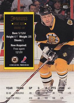 1993-94 Donruss #403 Dave Reid Back