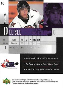 1999-00 Upper Deck Sobeys Kraft Memorial Cup #16 Miguel Delisle Back