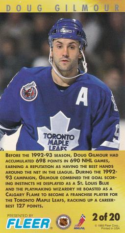 1993-94 Fleer PowerPlay - Point Leaders #2 Doug Gilmour Back