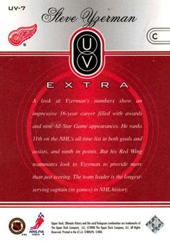 1999-00 Upper Deck Ultimate Victory - UV Extra #UV-7 Steve Yzerman Back