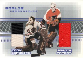 2000-01 Be a Player Memorabilia - Goalie Memorabilia #G-12 Bernie Parent / Tony Esposito Front