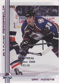 2000-01 Be a Player Memorabilia - Montreal Olympic Stadium Show Purple #345 Dan Hinote Front