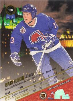 1993-94 Leaf #136 Mats Sundin Back