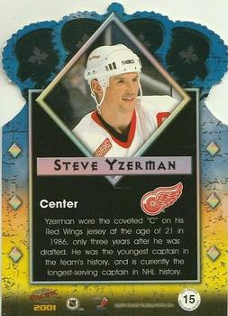 2000-01 Pacific - Gold Crown Die Cuts #15 Steve Yzerman Back