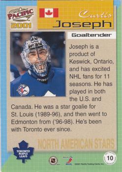 2000-01 Pacific - North American Stars #10 Curtis Joseph Back