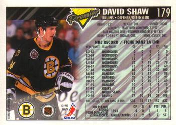 1993-94 O-Pee-Chee Premier #179 David Shaw Back