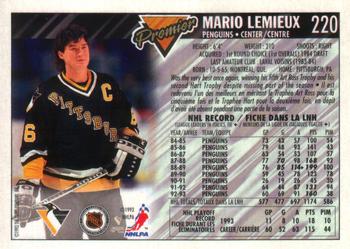 1993-94 O-Pee-Chee Premier #220 Mario Lemieux Back