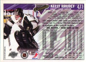 1993-94 O-Pee-Chee Premier #471 Kelly Hrudey Back