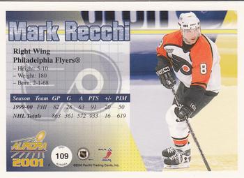 2000-01 Pacific Aurora - Pinstripes #109 Mark Recchi Back