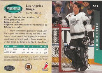 1993-94 Parkhurst #97 Kelly Hrudey Back