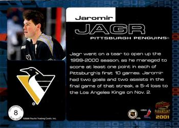 2000-01 Pacific Paramount - Sub Zero #8 Jaromir Jagr Back