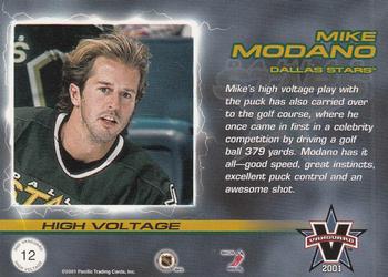 2000-01 Pacific Vanguard - High Voltage #12 Mike Modano Back