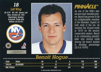 1993-94 Pinnacle #18 Benoit Hogue Back