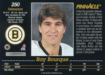1993-94 Pinnacle #250 Ray Bourque Back