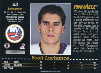 1993-94 Pinnacle #62 Scott Lachance Back