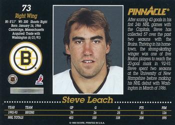 1993-94 Pinnacle #73 Steve Leach Back