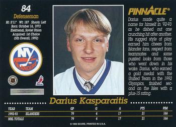 1993-94 Pinnacle #84 Darius Kasparaitis Back