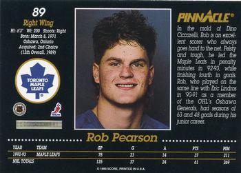 1993-94 Pinnacle #89 Rob Pearson Back