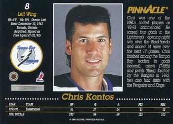 1993-94 Pinnacle #8 Chris Kontos Back