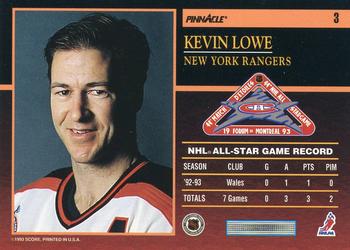 1993-94 Score - Pinnacle All-Stars U.S. #3 Kevin Lowe Back