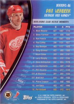 2000-01 Topps - 1000-Point Club #1000PC-16 Pat Verbeek Back